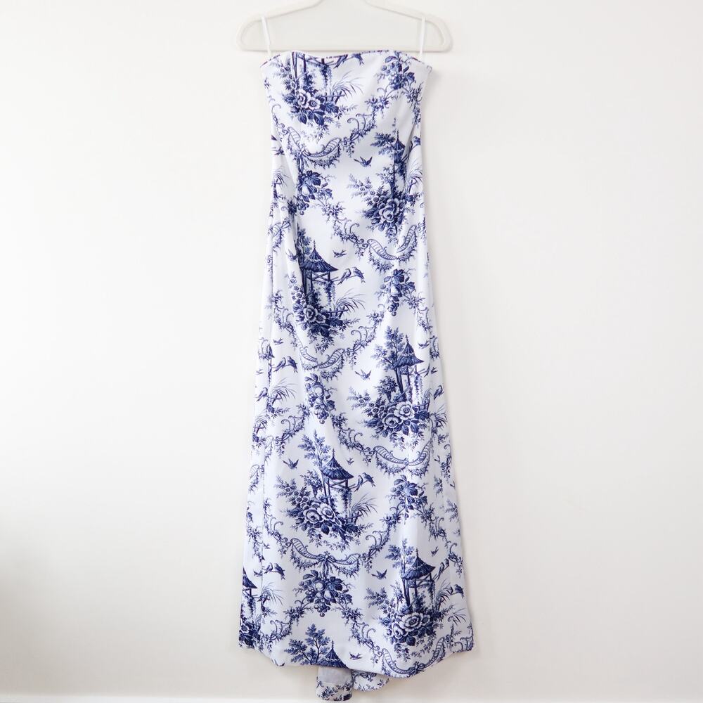 Vintage Jessica McClintock for Gunne Sax Formal Gown Blue and White Size 11 - Picture 1 of 10